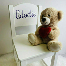Load image into Gallery viewer, Personalised Baby Girl or Boy White Toddler Wooden Nursery Dining Chair
