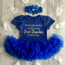 Load image into Gallery viewer, Personalised Hand Picked for Earth by my.. in Heaven Tutu Romper