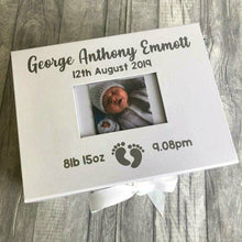 Load image into Gallery viewer, Baby personalised photo keepsake memory box