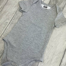 Load image into Gallery viewer, Short Sleeved Grey Baby Boy Girl Plain Romper Newborn