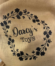Load image into Gallery viewer, Personalised Toy Storage Sack With Glitter Wreath Design - Little Secrets Clothing