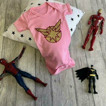 Load image into Gallery viewer, Captain Marvel Superhero Newborn Baby Short Sleeve Romper