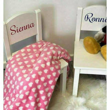 Load image into Gallery viewer, Personalised Baby Girl or Boy white toddler wooden nursery dining chair