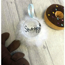 Load image into Gallery viewer, Personalised Dog / Cat Christmas Tree Bauble with Paw Print