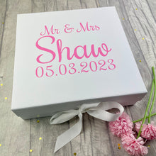Load image into Gallery viewer, Personalised Mr & Mrs Wedding Memory Keepsake Gift Box