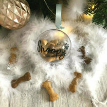 Load image into Gallery viewer, Personalised Dog / Cat Christmas Tree Bauble with Paw Print