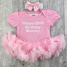 Load image into Gallery viewer, Happy Birthday Personalised Family Member and Age, Tutu Romper with Matching Bow Headband