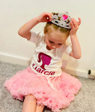 Load image into Gallery viewer, Personalised Barbie Themed Outfit Set, White T-Shirt & Boutique Tutu Skirt - Little Secrets Clothing