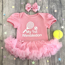 Load image into Gallery viewer, My 1st Wimbledon Baby Girl Tutu Romper With Headband, Newborn Tennis Dress