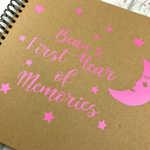 Load image into Gallery viewer, Personalised Baby Girl or Boy 'First Year of Memories' 1st Birthday Scrapbook Gift