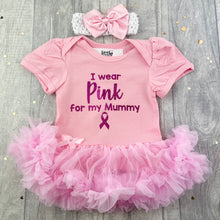 Load image into Gallery viewer, Personalised I Wear Pink For My... Tutu Romper with Matching Bow Headband, Breast Cancer Awareness