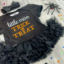 Load image into Gallery viewer, Little Miss Trick or Treat Baby Girl Tutu Romper, Halloween Costume Outfit