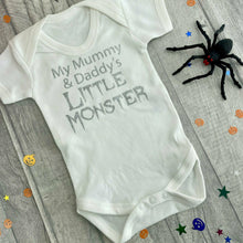 Load image into Gallery viewer, Halloween Mummy & Daddy's Little Monster Baby Boy Romper