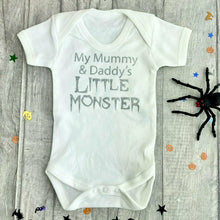 Load image into Gallery viewer, Halloween Mummy & Daddy's Little Monster Baby Boy Romper
