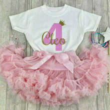 Load image into Gallery viewer, Girls Personalised Pink Birthday Outfit Set