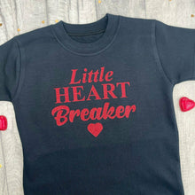 Load image into Gallery viewer, Boy's Little Heart Breaker Valentines Day T-Shirt, With Red Glitter Text