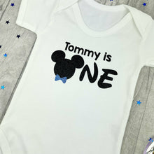 Load image into Gallery viewer, Personalised is one Mickey or Minnie Mouse, First Birthday Short Sleeve Romper