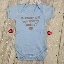 Load image into Gallery viewer, 'Mummy Will You Marry Daddy?' Wedding, Engagement, Short Sleeve Romper