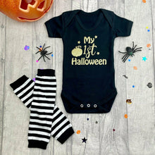 Load image into Gallery viewer, My 1st Halloween Outfit, Baby Girl Pumpkin Romper Set - Little Secrets Clothing