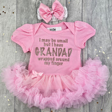 Load image into Gallery viewer, Personalised Funny Baby Girl Pink Tutu Romper, I Maybe Small But I Have Wrapped Around My Finger