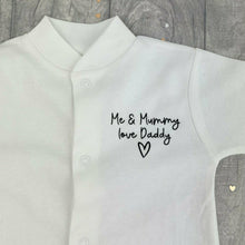 Load image into Gallery viewer, Me & Mummy Love Daddy Newborn Baby Sleepsuit - Little Secrets Clothing