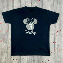 Load image into Gallery viewer, Personalised Minnie Mouse Birthday T-Shirt