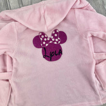 Load image into Gallery viewer, Baby Girls Personalised Disney Minnie Mouse Dressing Gown, Light Pink Robe