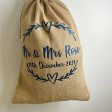Load image into Gallery viewer, Personalised Hessian Mr & Mrs Wedding Sack