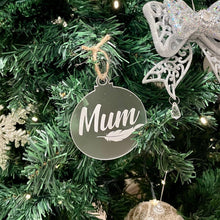 Load image into Gallery viewer, Bereavement Personalised Christmas Bauble, Feather Christmas Decoration