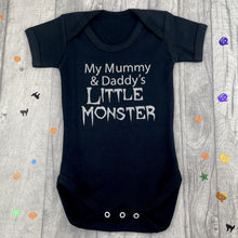 Load image into Gallery viewer, Halloween Mummy & Daddy's Little Monster Baby Boy Romper