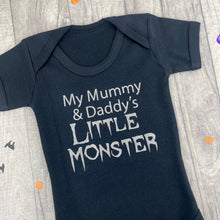 Load image into Gallery viewer, Halloween Mummy & Daddy's Little Monster Baby Boy Romper