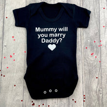 Load image into Gallery viewer, Mummy Will You Marry Daddy? Wedding, Engagement, Short Sleeve Romper