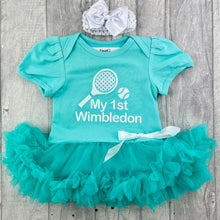 Load image into Gallery viewer, My 1st Wimbledon Baby Girl Tutu Romper With Headband, Newborn Tennis Dress