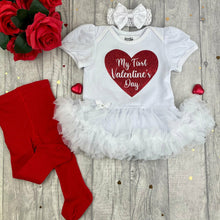 Load image into Gallery viewer, Baby Girls First Valentine's Day Tutu Romper With Headband, Socks or Tights