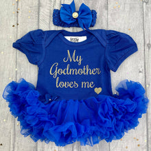 Load image into Gallery viewer, My Godmother Loves Me Baby Girl Tutu Romper