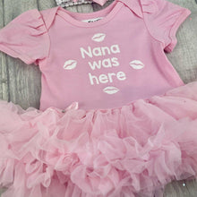 Load image into Gallery viewer, 'Nana Was Here' Baby Girl Tutu Romper With Matching Bow Headband
