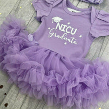 Load image into Gallery viewer, 'NICU Graduate' Premature / Tiny Baby Girl's Tutu Romper with Matching Bow Headband