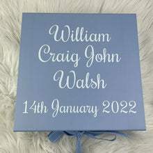 Load image into Gallery viewer, Personalised Baby Name Dob Memory Keepsake box
