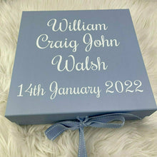 Load image into Gallery viewer, Personalised Baby Boy Name and DOB Memory Keepsake Box
