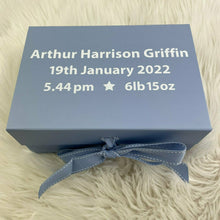 Load image into Gallery viewer, Personalised Newborn Baby Keepsake Box Gift, Baby Boy & Baby Girl Gift