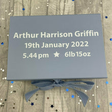 Load image into Gallery viewer, Personalised Newborn Baby Keepsake Box Gift, Baby Boy & Baby Girl Gift
