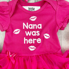 Load image into Gallery viewer, 'Nana Was Here' Baby Girl Tutu Romper With Matching Bow Headband