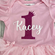 Load image into Gallery viewer, Personalised 1st Birthday Pink Tutu Romper