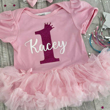Load image into Gallery viewer, Personalised 1st Birthday Pink Tutu Romper