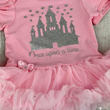 Load image into Gallery viewer, Disney Castle 'Once Upon A Time' Baby Girl Tutu Romper With Matching Bow Headband