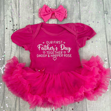 Load image into Gallery viewer, Personalised First Father's Day Baby Girl Tutu Romper