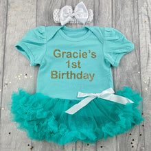 Load image into Gallery viewer, Baby Girls Personalised 1st Birthday Tutu Romper, Cake Smash Dress