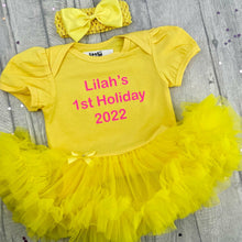 Load image into Gallery viewer, Personalised Baby Girl 1st Holiday Tutu Romper