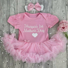 Load image into Gallery viewer, Personalised 1st Mothers Day Baby Girl Tutu Romper With Matching Bow Headband