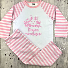 Load image into Gallery viewer, Girls Personalised Easter Bunny Pink Pyjamas - Little Secrets Clothing